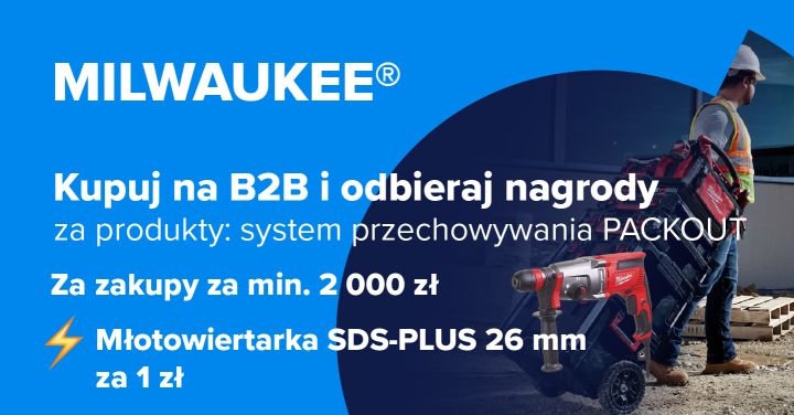 Promocja Milwaukee B2B – system przechowywania PACKOUT z&nbsp;nagrodą