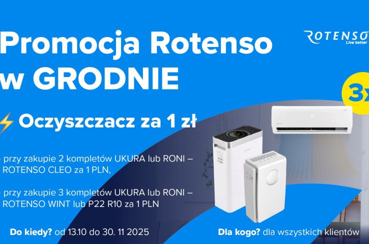 Promocja na klimatyzatory ROTENSO UKURA i RONI!