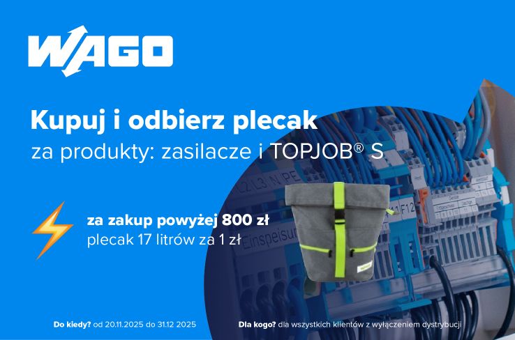 Promocja WAGO – zasilacze i TOPJOB S z plecakiem w prezencie