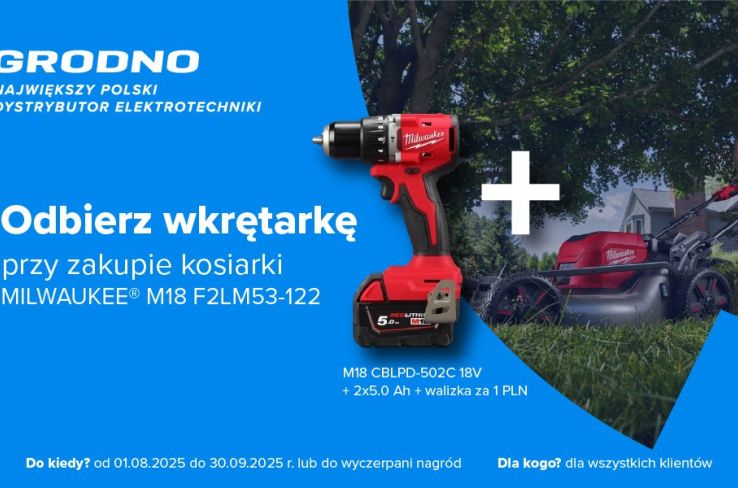 Wkrętarka Milwaukee w bonusie przy zakupie kosiarki!