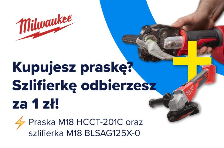Promocja Milwaukee Praska + szlifierka za 1 zł